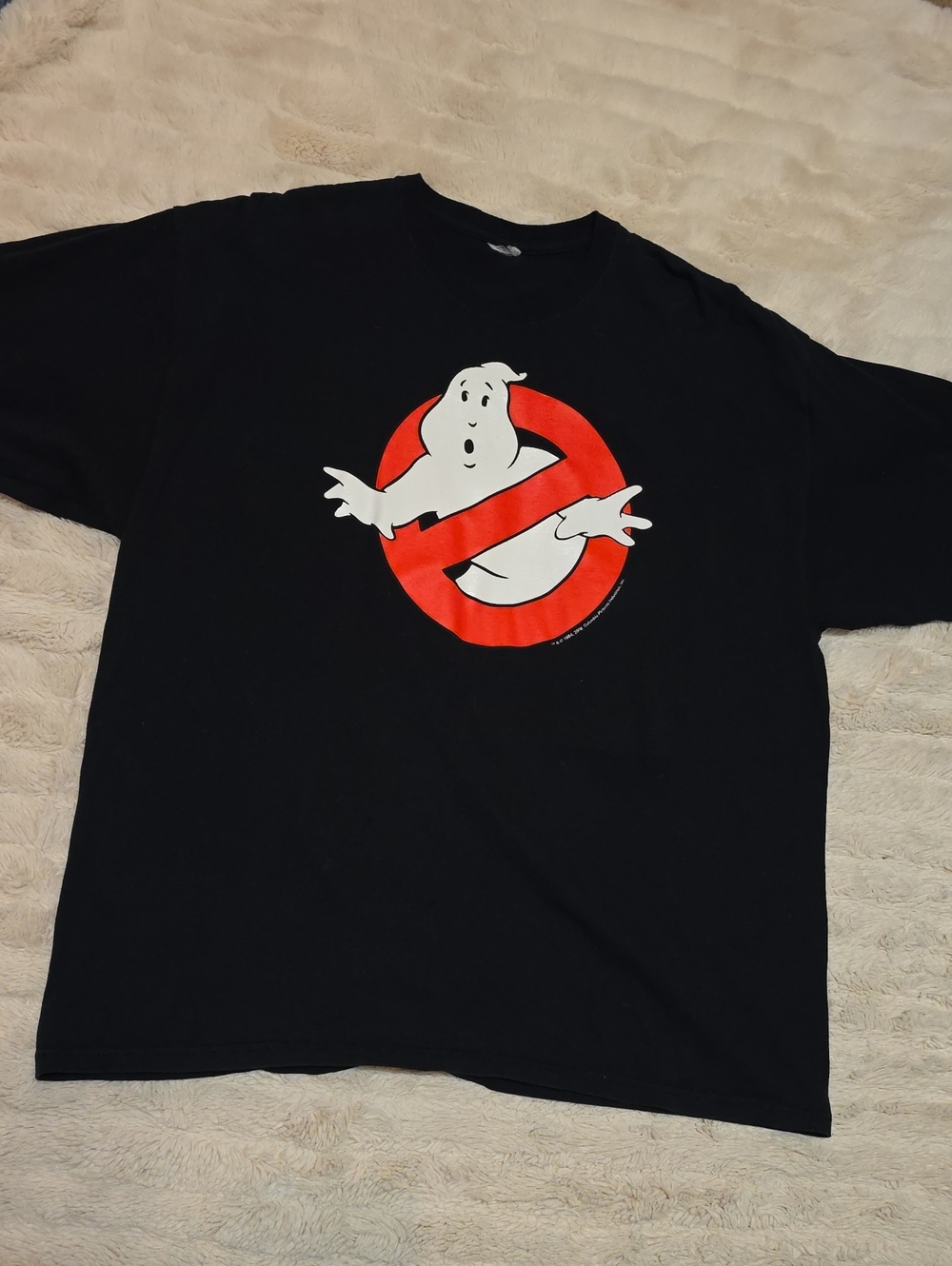 Ghostbusters Logo Black Graphic Tee - Red & White Print (Missing Tag)